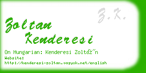 zoltan kenderesi business card